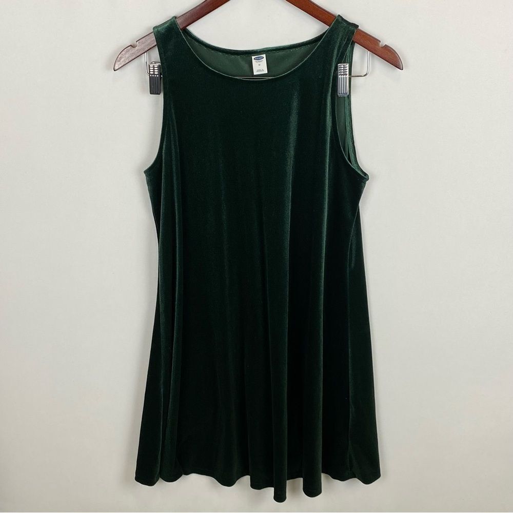 NWT‎ Old Navy Velvet Green Sleeveless Shift Dress